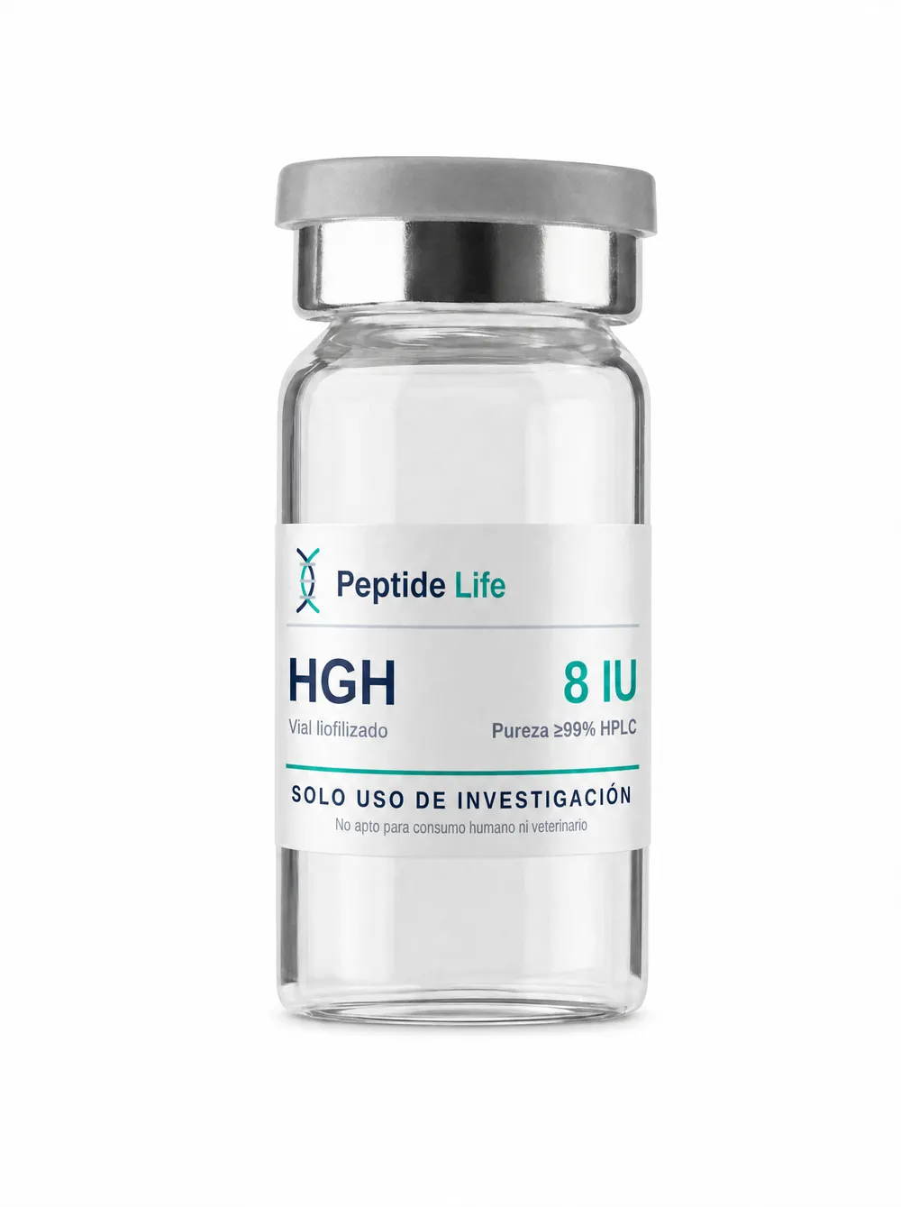 Vial liofilizado 8 IU de HGH 8 IU — proteína recombinante para investigación controlada del eje gh/igf-1 y procesos anabólicos
